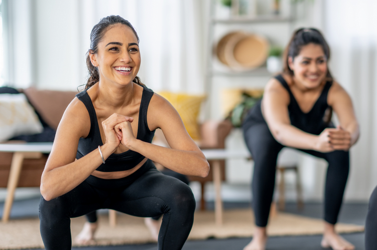 "Person practicing gym in a serene environment, symbolizing the connection between mental health and physical fitness." 