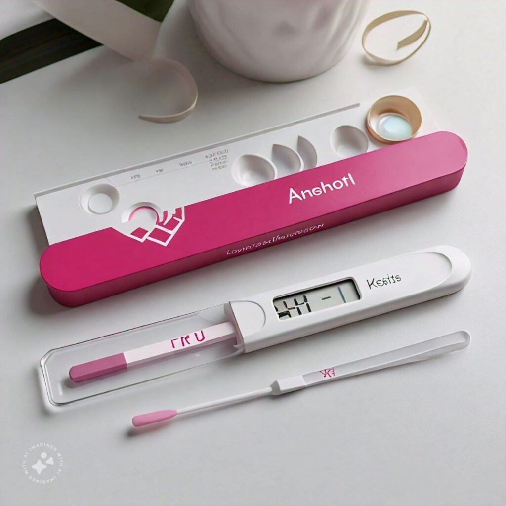 "Image of a pregnancy test kit displaying a positive result with two lines."