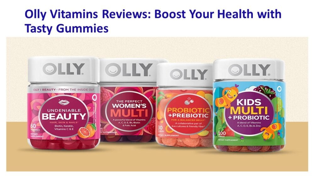 "Colorful Olly Vitamins gummy bottles, showcasing various health supplements for immune support, sleep, and energy, designed to be tasty and easy to consume."