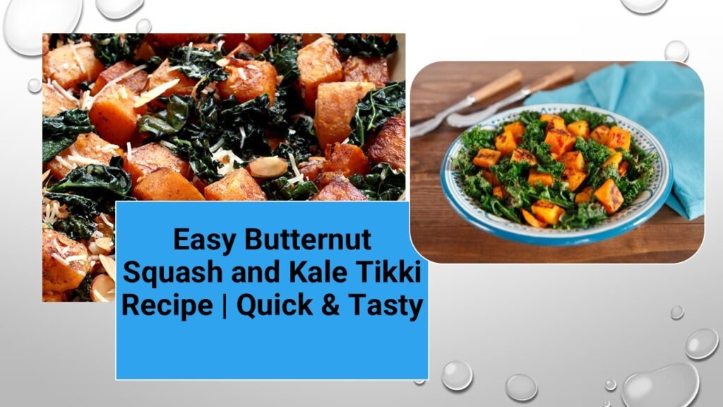 "Golden brown butternut squash and kale tikkis served on a plate with a side of yogurt dip, garnished with fresh herbs. Crispy on the outside and soft on the inside, perfect for a healthy snack."