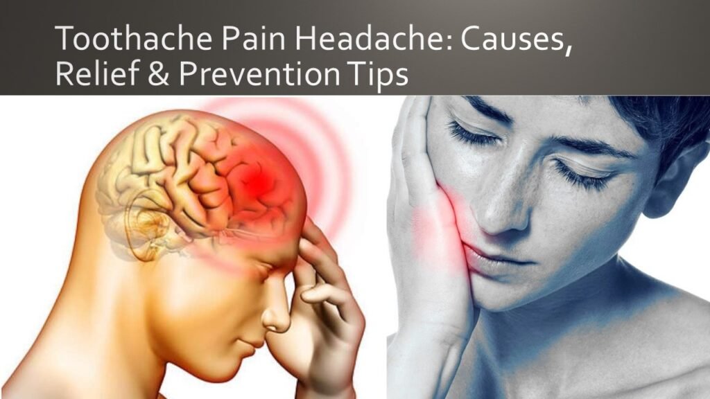 "Person holding their jaw in pain, experiencing both toothache and headache, highlighting the connection between dental issues and headaches."