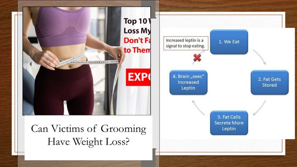 "Victim of grooming experiencing stress-related weight loss, highlighting the emotional and physical impact of trauma on health."