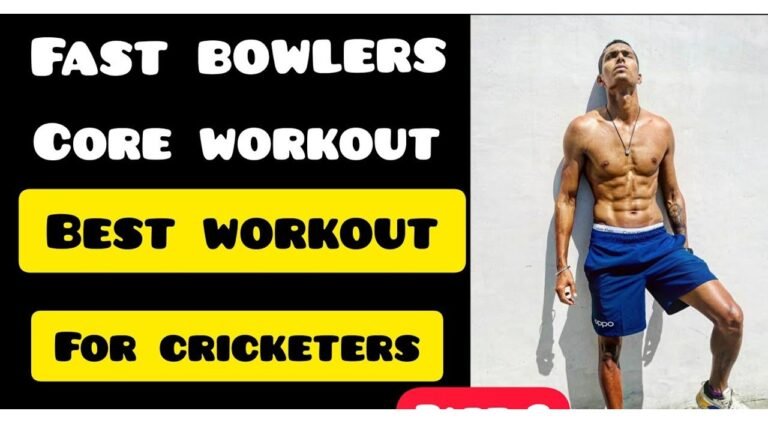 "Fast bowler performing gym workout to improve speed, agility, and strength for cricket performance."