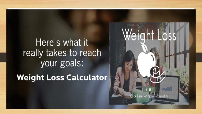 "Weight loss calculator displaying results and progress tracking for users on their fitness journey."