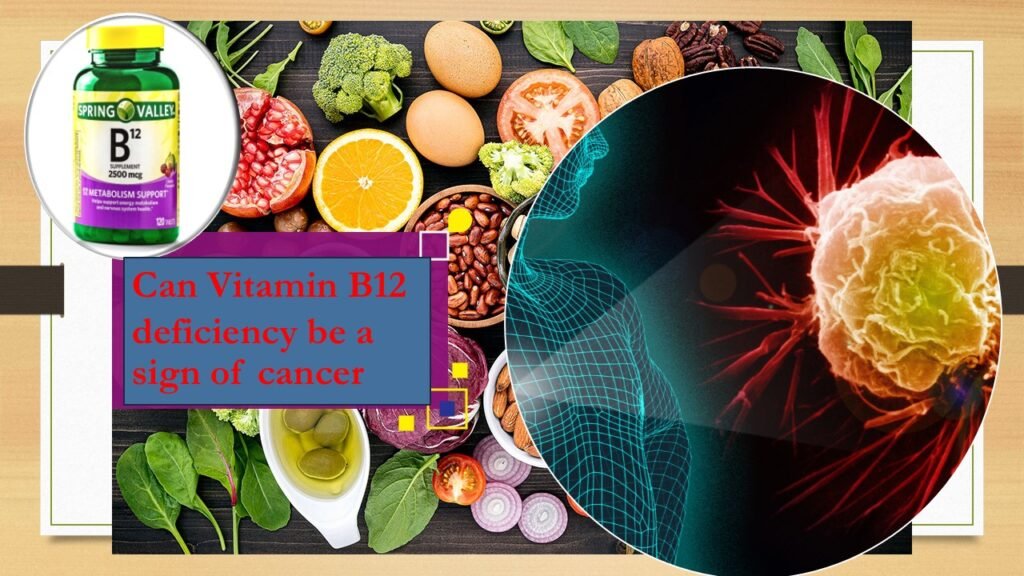 "Illustration of Vitamin B12-rich foods like fish, eggs, milk, and fortified cereals, emphasizing the importance of a balanced diet for preventing Vitamin B12 deficiency."